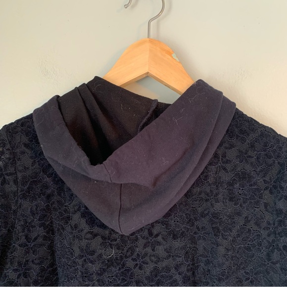 FDJ French Dressing Jeans Lace Navy Blue Hoodie Sweatshirt - Picture 7 of 11